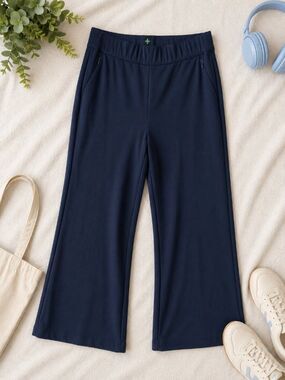 Tuckernuck Ponte Knit‎ Wide Leg Pants Blue Minimalist Athleisure Large